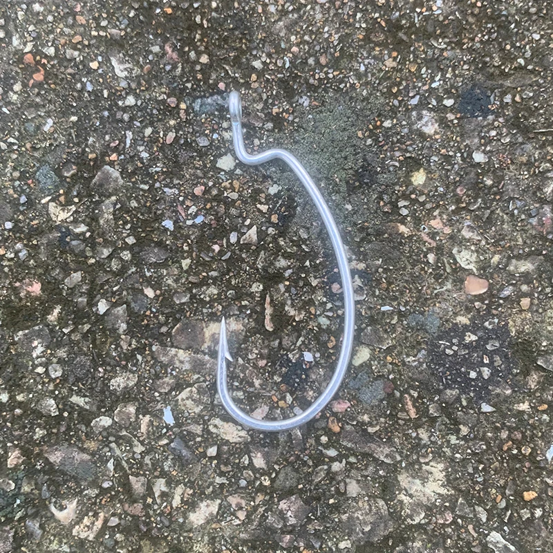 Higos de pesca HAIMALUO, anzuelo de gusano con anillos grandes, anzuelos de manivela de acero al carbono, accesorios de pesca para aparejos de señuelo suave - imagen 3