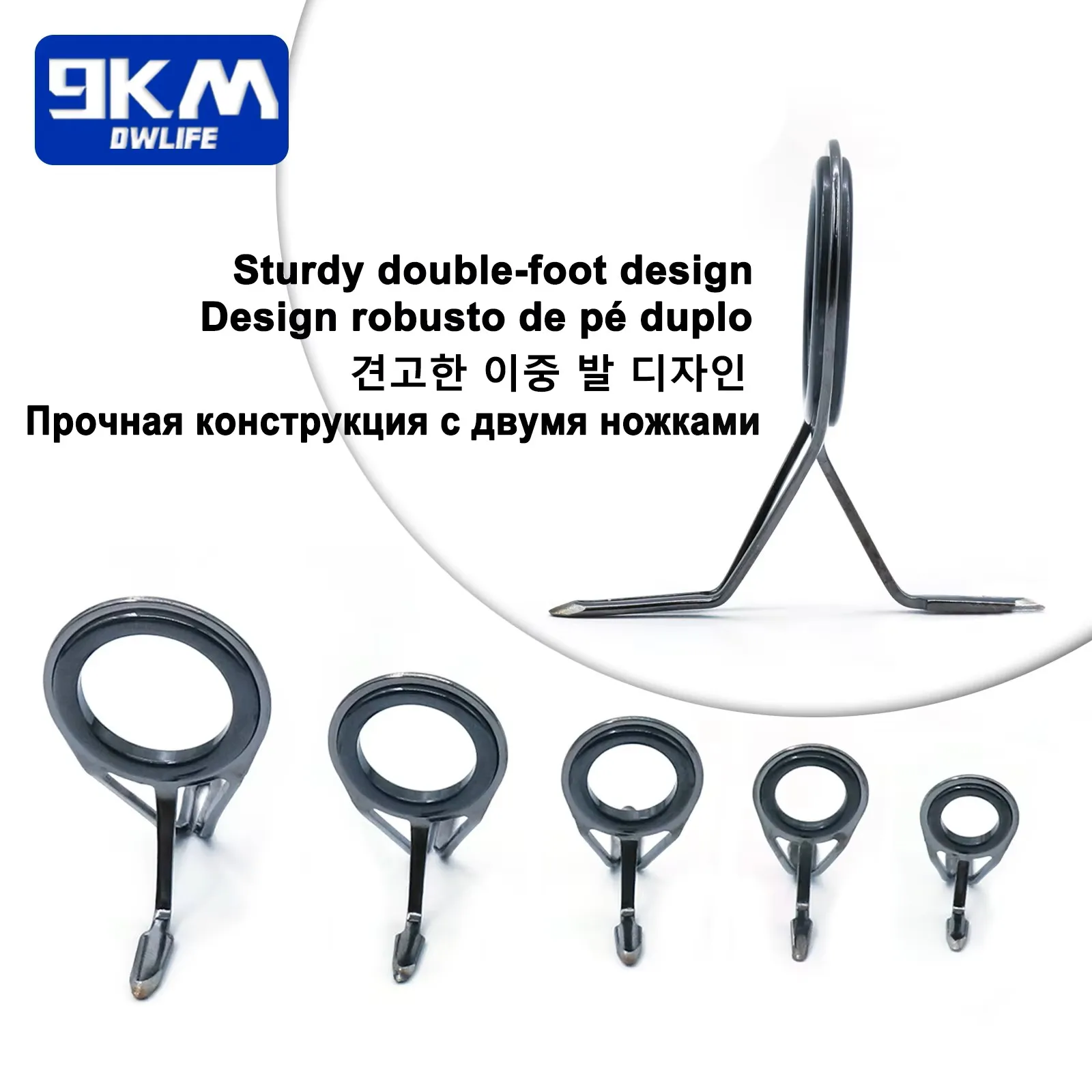 Guía de caña de pescar de 9KM, Kit de reparación de caña giratoria de 8 ~ 120 Uds., varilla de fundición de acero inoxidable, juego de repuesto de varilla de anillo de cerámica para construcción - imagen 4