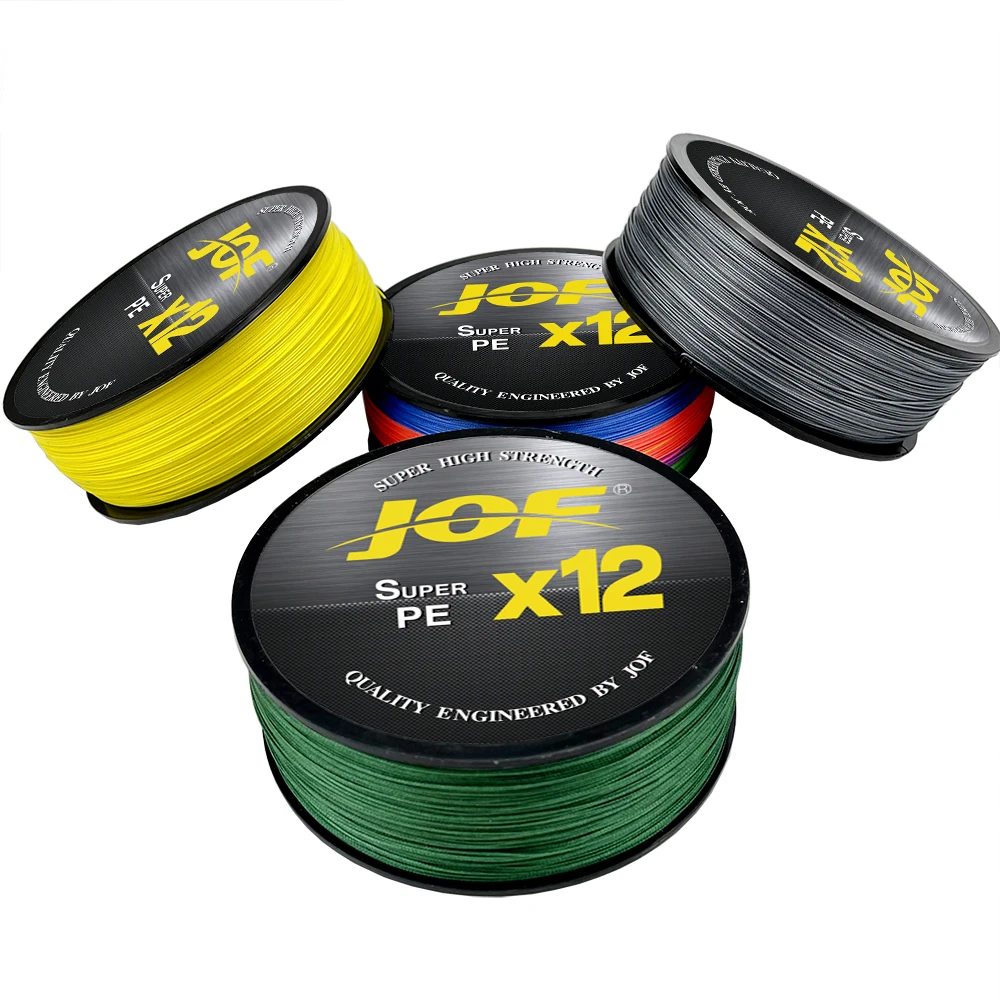 JOF 500m 12 hebras súper fuerte 12x resistente a la abrasión hilo de pescar de PE trenzado multifilamento pesca de carpa cuerda de alambre Pesca - imagen 4