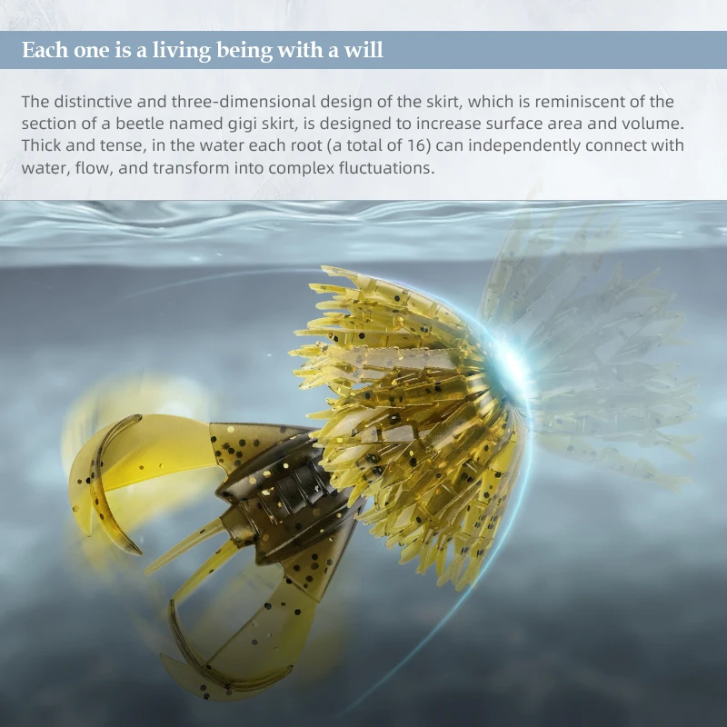 Señuelo de pesca MEREKING HYPER SPIDER, cebo Finesse con falda súper potente, 82mm, 5g, señuelos blandos, cebos de plástico Artificial de silicona - imagen 2