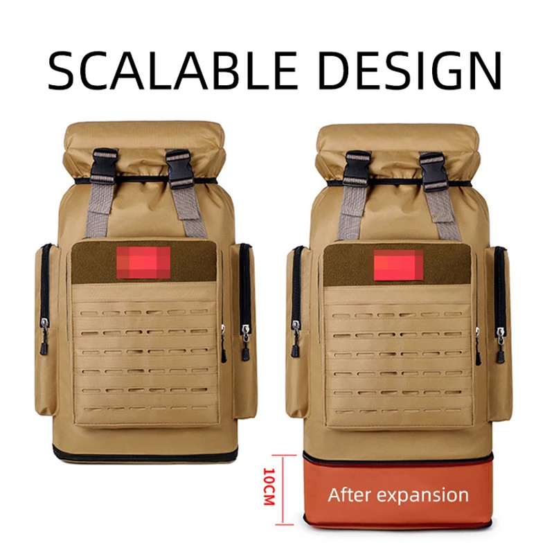 Mochila táctica de pesca expandible para senderismo, Camping, escalada, senderismo, bolsa de equipaje Molle, mochila grande para deportes de viaje al aire libre - imagen 5