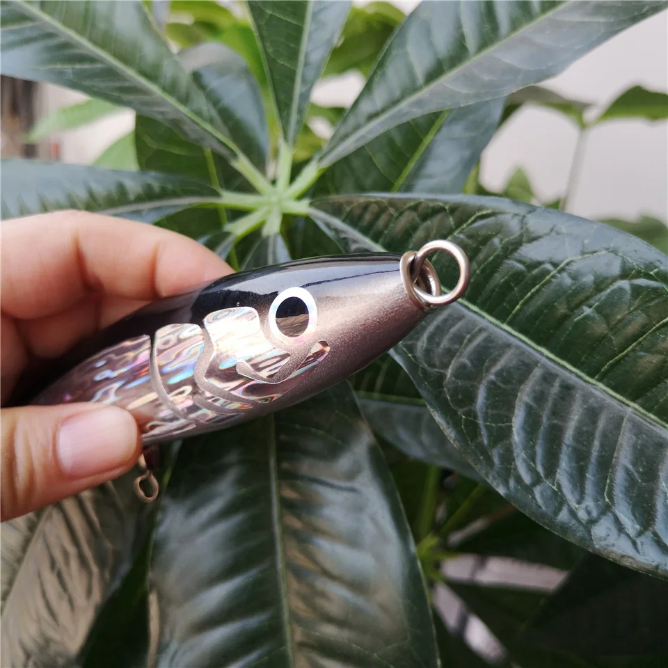 Señuelos de pesca Popper de madera, 16,5 cm, 55g, gran juego, superficie Topwater, cebo tipo lápiz, Fishi de carpa de agua salada de aguas profundas - imagen 3