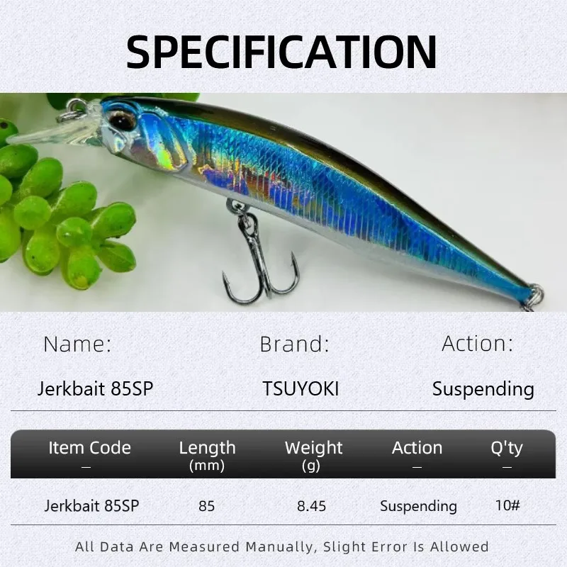TSUYOKI Pastor 85SP Jerkbait Minnow señuelo de pesca suspensión Wobblers Peche Blackfish Isca Artificial Leurre Duo Realis Jerkbait - imagen 2