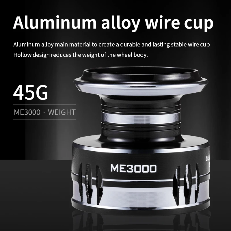 Carrete giratorio con sistema de embrague unidireccional ROOBLINOS ME, 2 + 1 rodamientos de bolas, ultrasuave y resistente, relación de engranaje 5,2: 1 - imagen 3