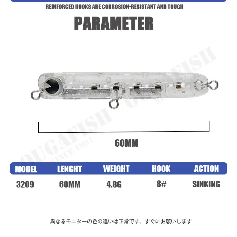 Cebo de lápiz de hundimiento 60mm 4,8g Wobbler trucha Isca Artificial caballa Micro mar señuelo de pesca sábalo lubina equipo de pesca - imagen 4