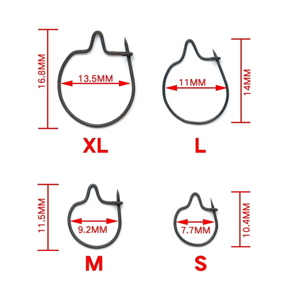 Hirisi 20 piezas aparejos de pesca de carpa Clips de gusano accesorios de pesca de carpa para cebo de carpa 4 tamaños disponibles AG023 - imagen 3