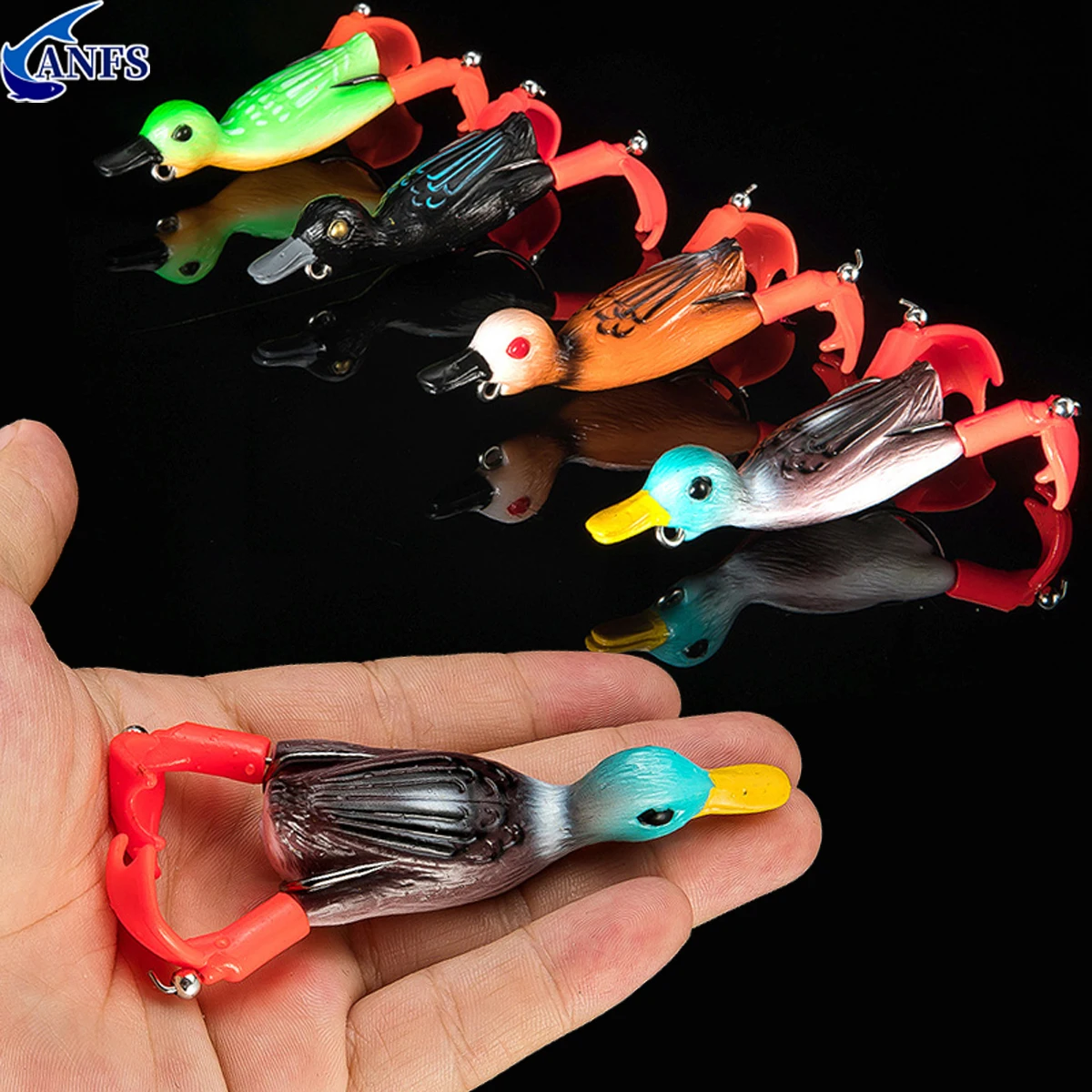 Señuelo suave de 9cm/11g, patas giratorias, señuelo de pesca, cebo Artificial de pato, cebo de pesca de rana, 1 ud. - imagen 3