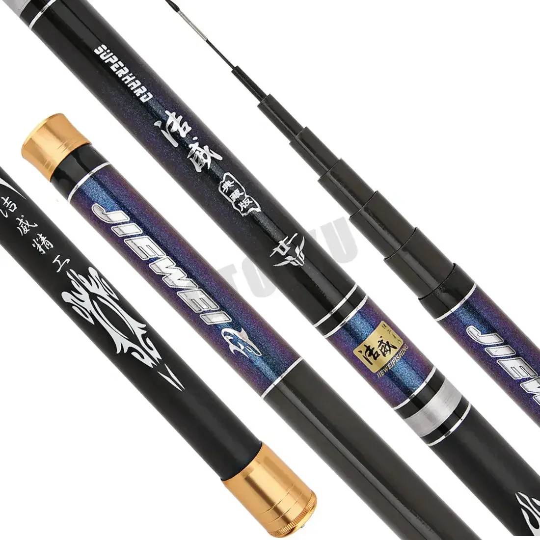 Caña telescópica fibra de carbono ultraligera para pesca en arroyo - imagen 4