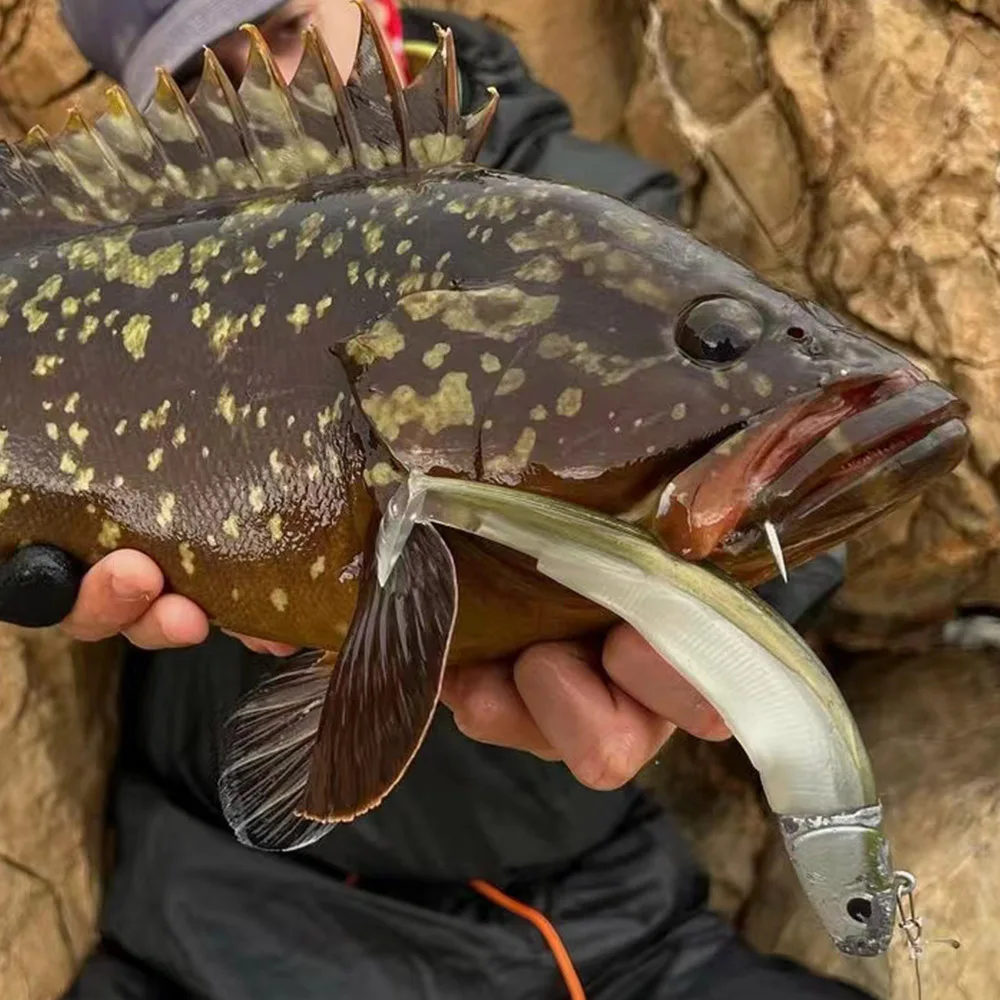 Black Minnow-señuelo de pesca delineador fácil, 9,5 cm/11cm, 22,4g/38g, Swimbait Jig Head, Lucio, Señuelos de Pesca en el mar, Leurre Souple - imagen 2