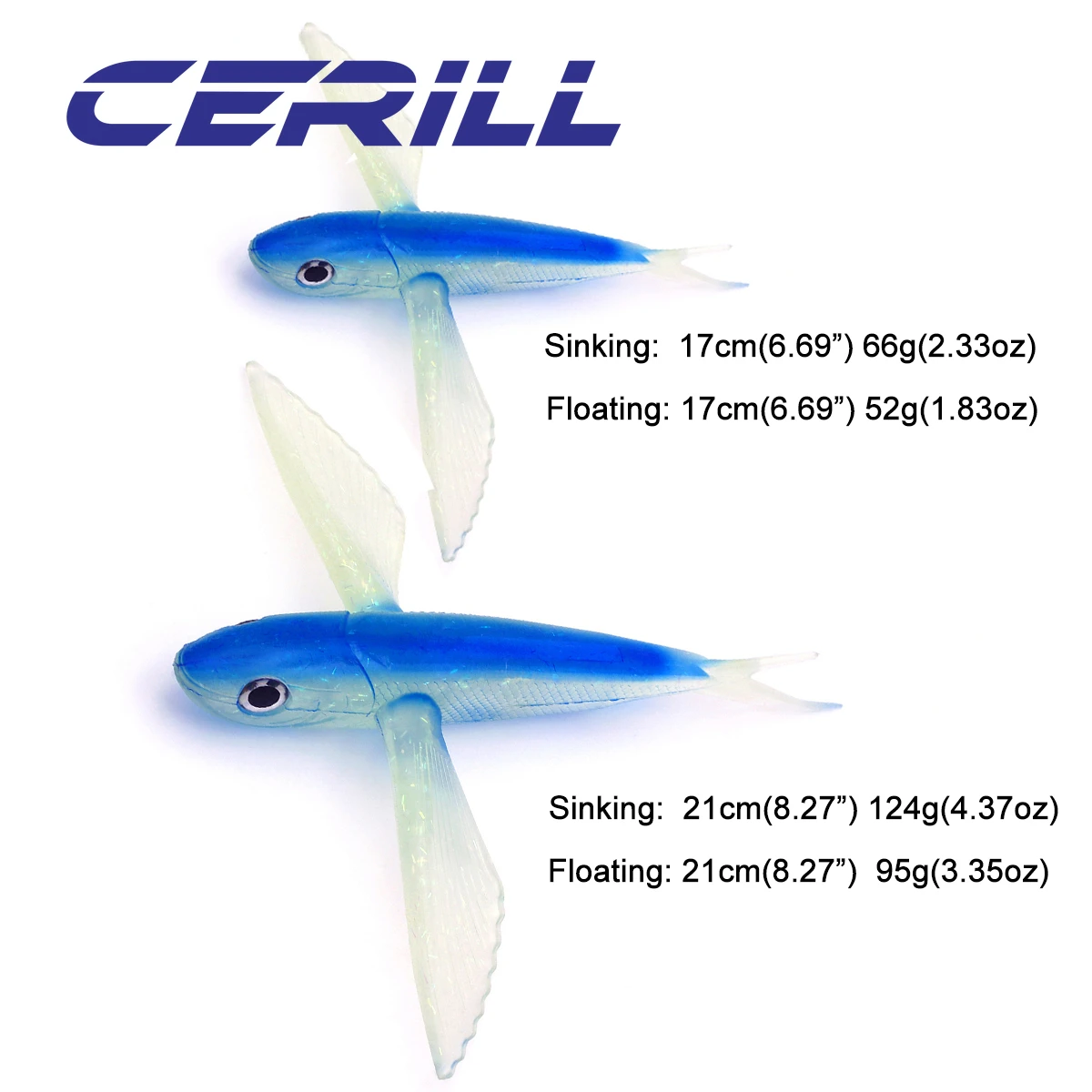 Cerill 1 PC Bionic Flying Big Fish Wing Soft Lure Tuna Bait Floating or Sinking Boat Trolling Offshore Fishing Accessories - imagen 2