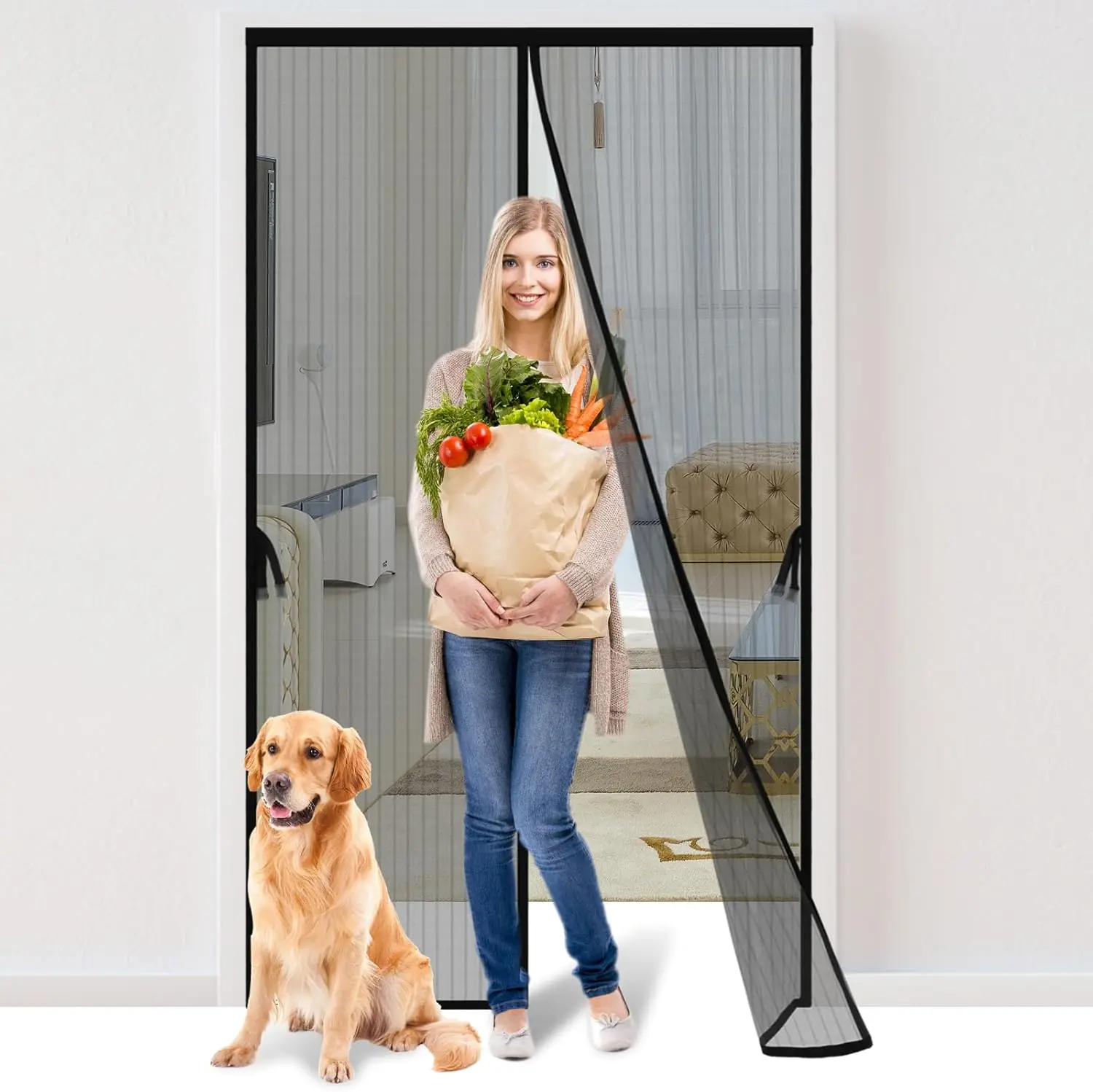 Mosquitera Magnética para Puerta – Cortina con Imán Manos Libres - imagen 5
