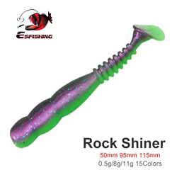 ESFISHING isca cebo Artificial Señuelos de Pesca Rockviber Shad 50mm 95mm 115mm Rock Shiner cebos blandos Lucio trucha pesca pesca