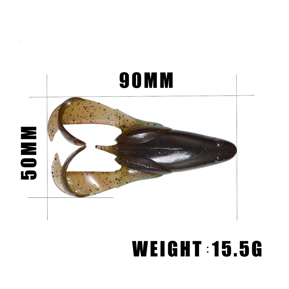 2 unids/set 90mm/15.5g cebo flotante de rana de agua, señuelo de pesca de trueno de silicona, cebo suave, aparejos de pesca Wobbler artificiales - imagen 2