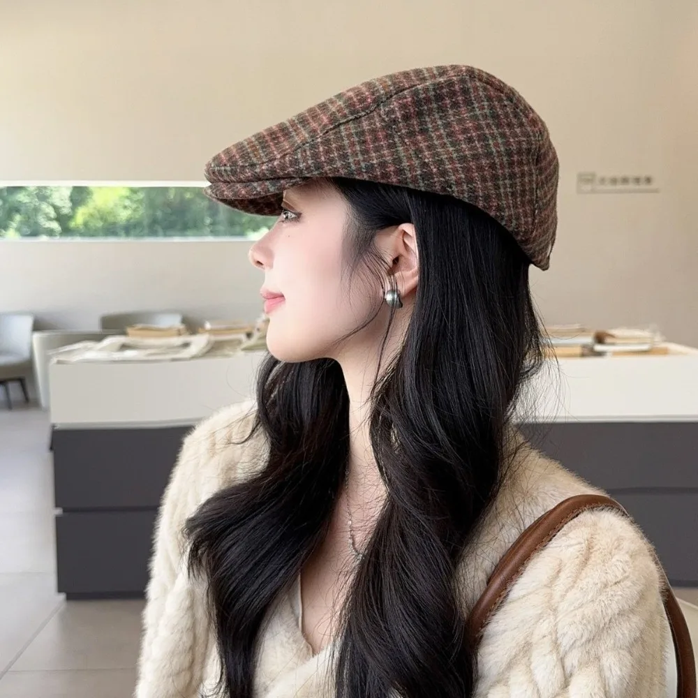 Gorra de pesca vintage a cuadros estilo retro - imagen 4