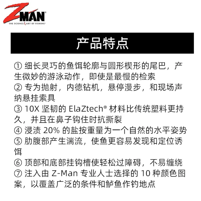 Z-Man DROP KICKERZ Swingtail T-tail pez cebo suave señuelo falso - imagen 2