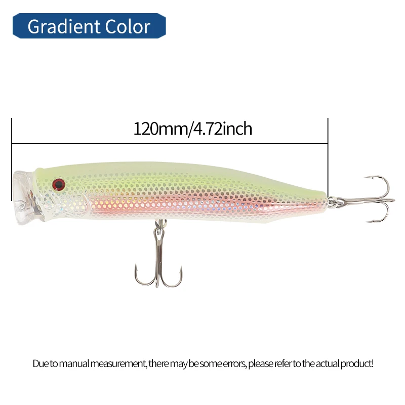 4 unids/set 120mm 30g Popper cebo flotante señuelo Bass Crankbaits Isca aparejos de pesca artificiales - imagen 4