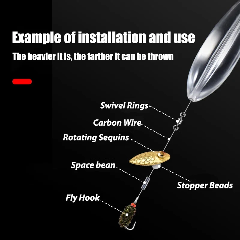 Ayuda de fundición de pesca flotante/hundimiento lento 10g/15g/20g/25g/30g/35g, herramienta de fundición antienredos de fundición larga, accesorios de pesca - imagen 3