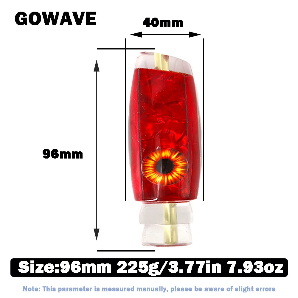 GOWAVE 225cm 9,6 cm DIY cabeza de resina señuelo de pez submarino Deepsea en alta mar Trolling gran juego cebo de pesca Wahoo Marlin Mahi GT atún - imagen 5