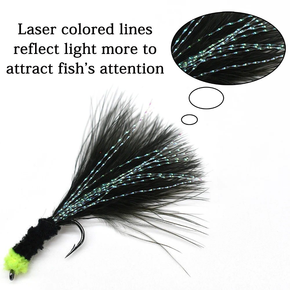 Woolly Bugger negro – Mosca streamer para trucha MNFT - imagen 5