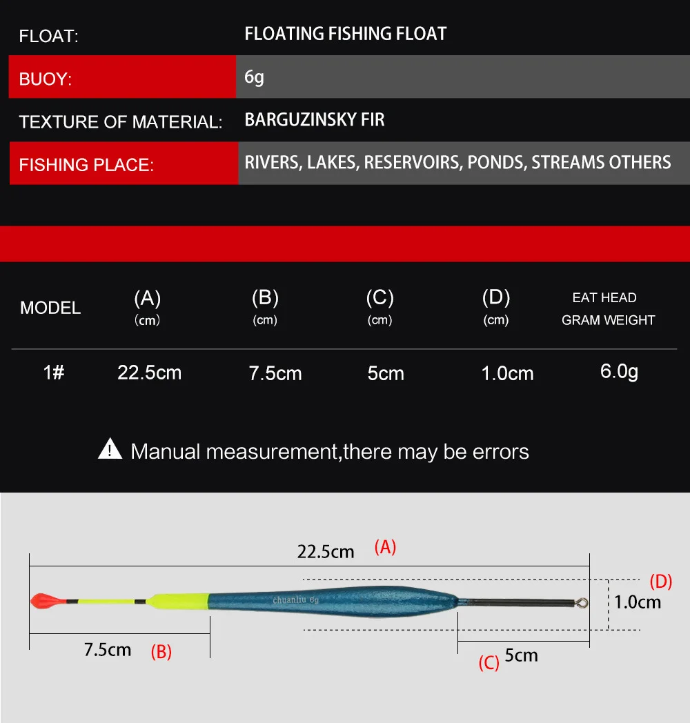 Flotación flotante flotante con flotabilidad y durabilidad para entornos de pesca versátiles