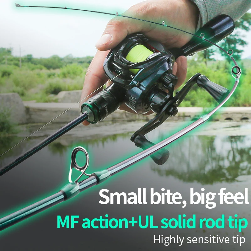 Caña de pescar CEMREO ligera UL, 1,5 m-1,8 m, punta sólida, caña para trucha, guías Fuji, caña giratoria con agarre de carbono de una sola pieza, caña de fundición de cebo - imagen 3