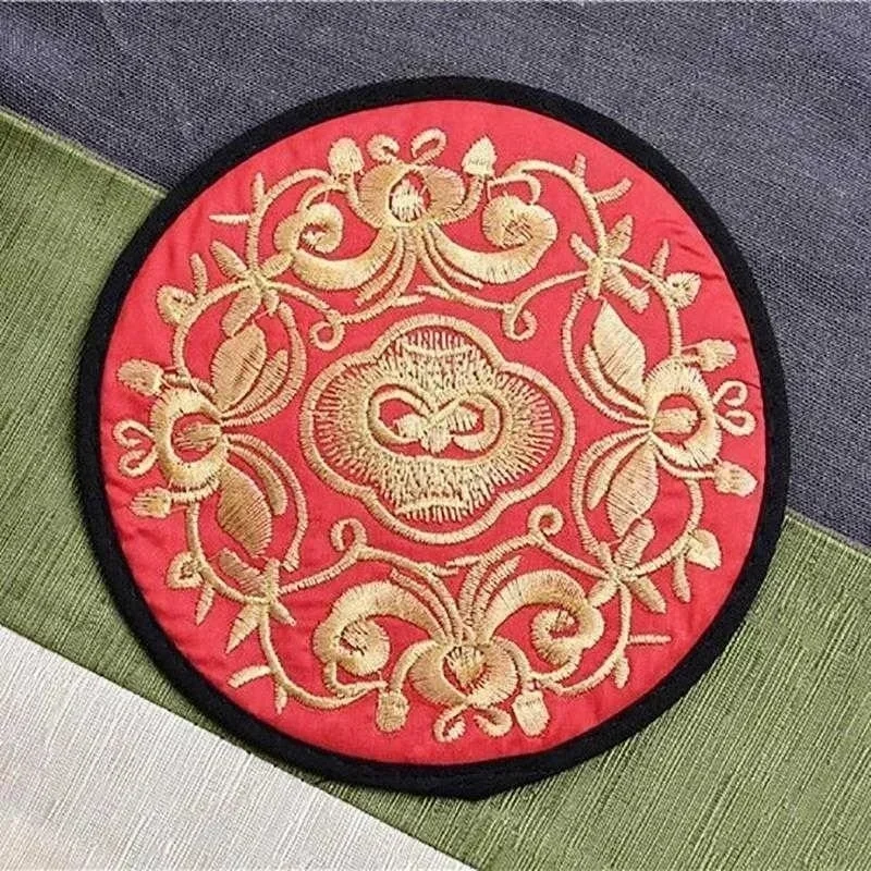 Posavasos bordados de tela de estilo Retro, artículos de almacenamiento de leche caliente o café, herramientas de decoración de mesa de comedor personalizadas para el hogar, 1 ud. - imagen 3