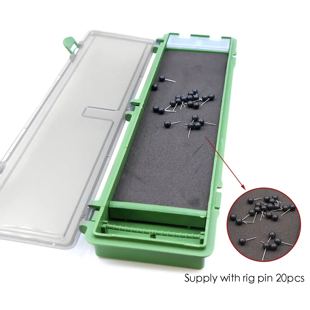 Caja de aparejos de pesca de carpa, tablero de aparejo de pelo rígido con pines, aparejo de pelo, caja giratoria, billetera, caja de almacenamiento, equipo de accesorios de pesca - imagen 4