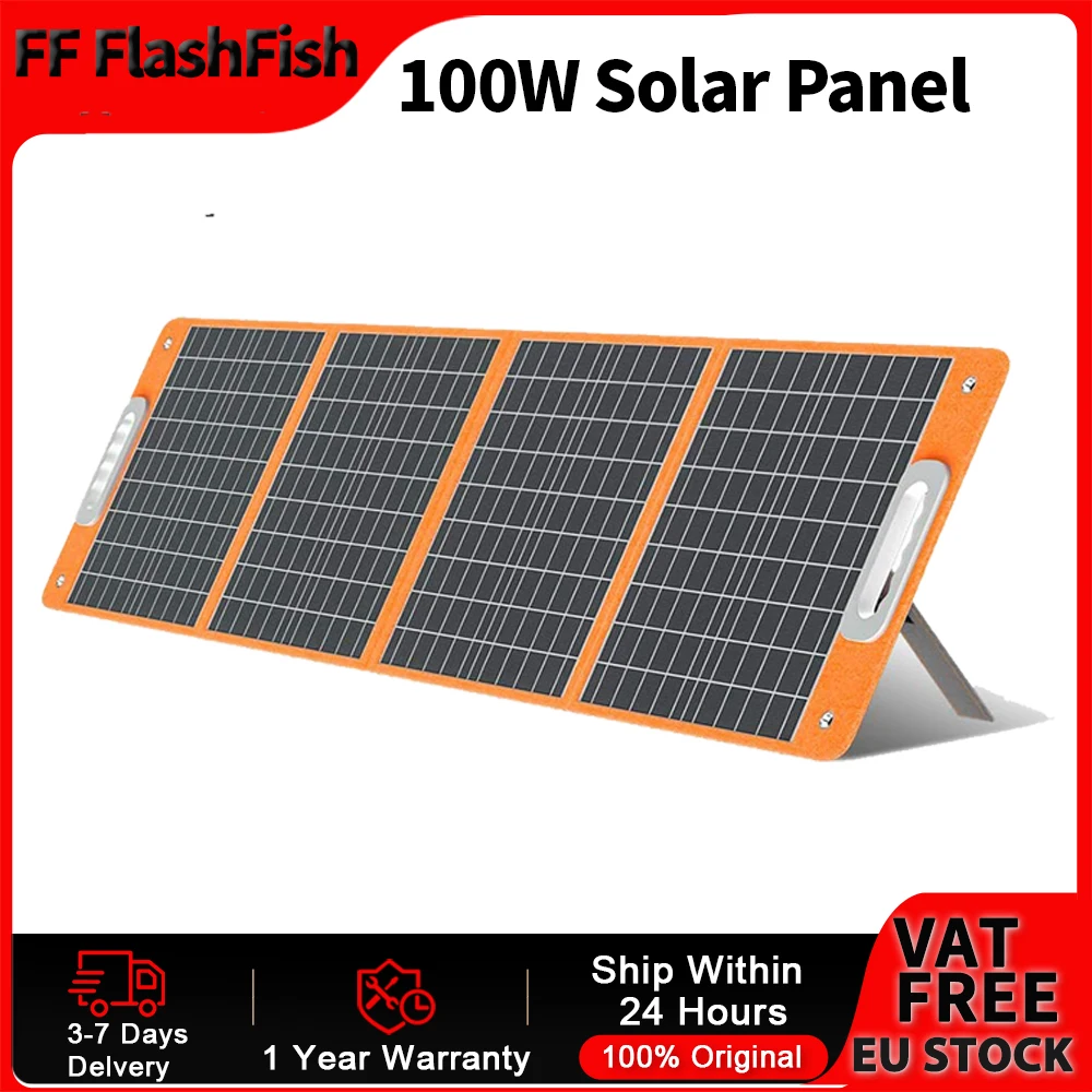 Flashfish Panel Solar Plegable – Cargador Portátil para Pesca