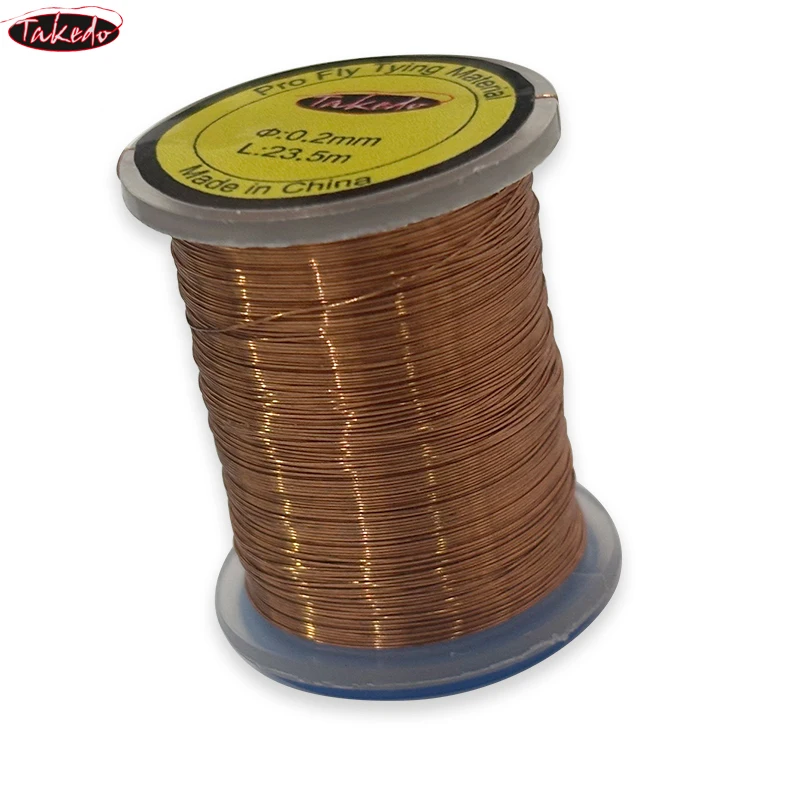 TAKEDO 0,2 MM 23,5 M Pro cebo de pesca con mosca Material de atado alambre de cobre moscas señuelo atado hilos línea de pesca con mosca - imagen 5