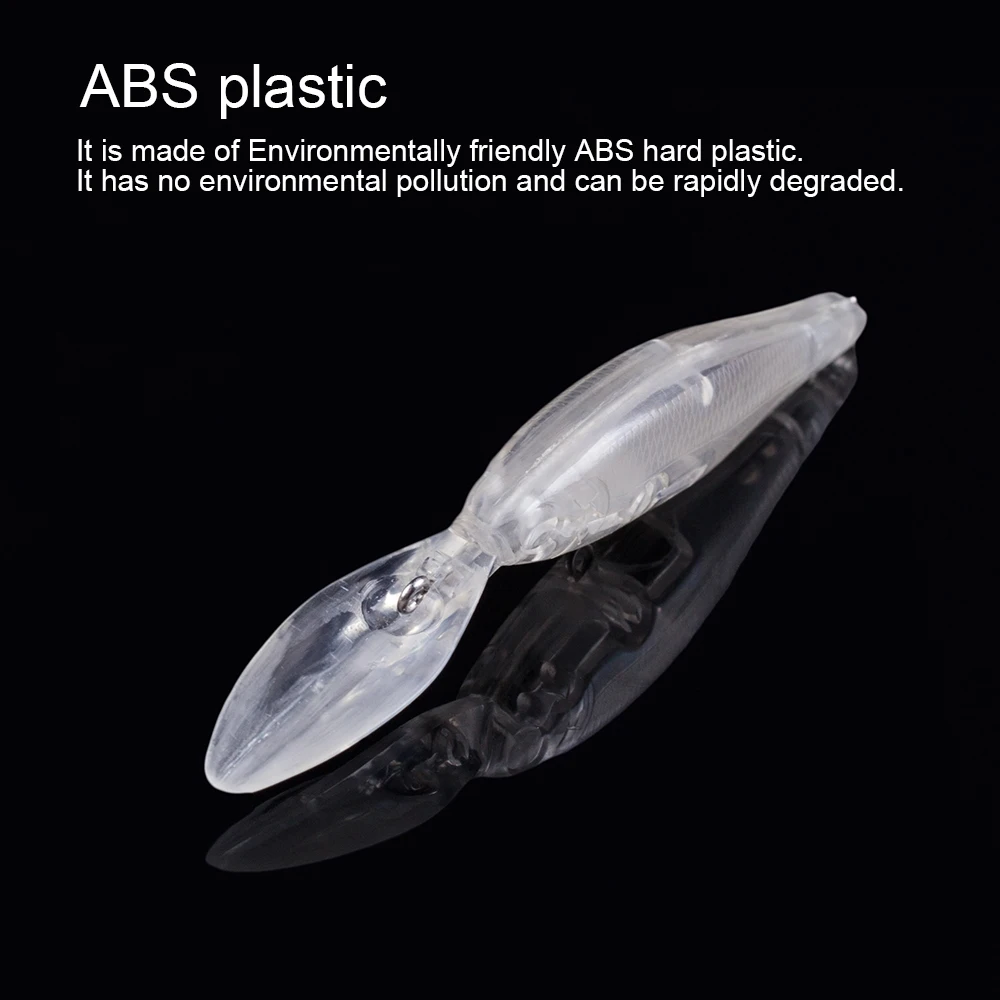 Hanlin 10/20 piezas 11,5 cm/8g Minnow flotante Glide Shad cebo Crankbait sin pintar señuelo de pesca espacios en blanco cuerpo duro Wobbler aparejos - imagen 5