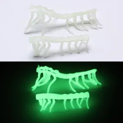 10 Uds. Pies de camarón de madera noctilucentes, accesorios de madera para camarones, cebo luminoso de goma suave, accesorios de cebo falso