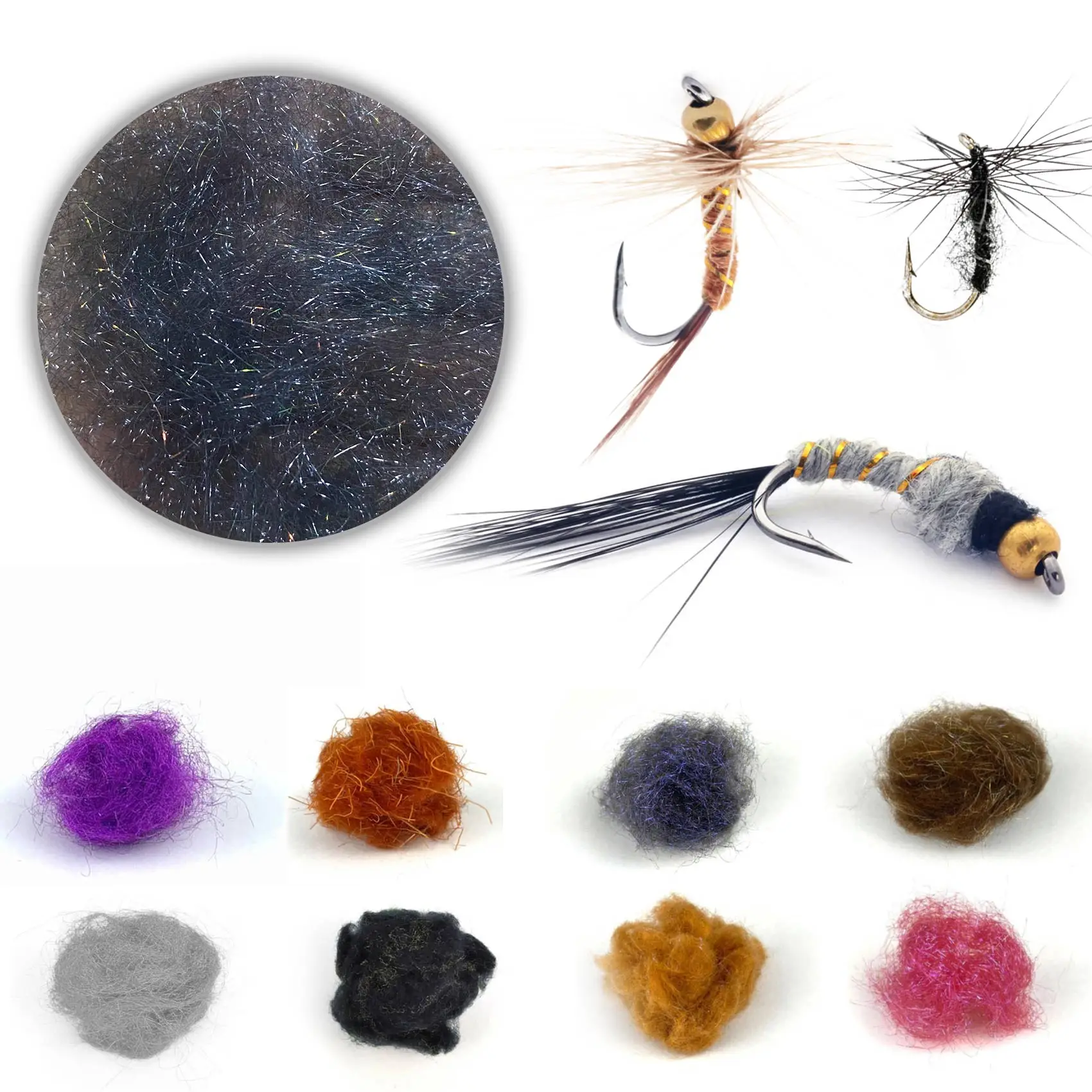 Aventik 12 colores doblado de atado de moscas perfecto para cualquier mosca seca materiales de pesca con mosca hechos a mano funciona bien para medios pequeños - imagen 5