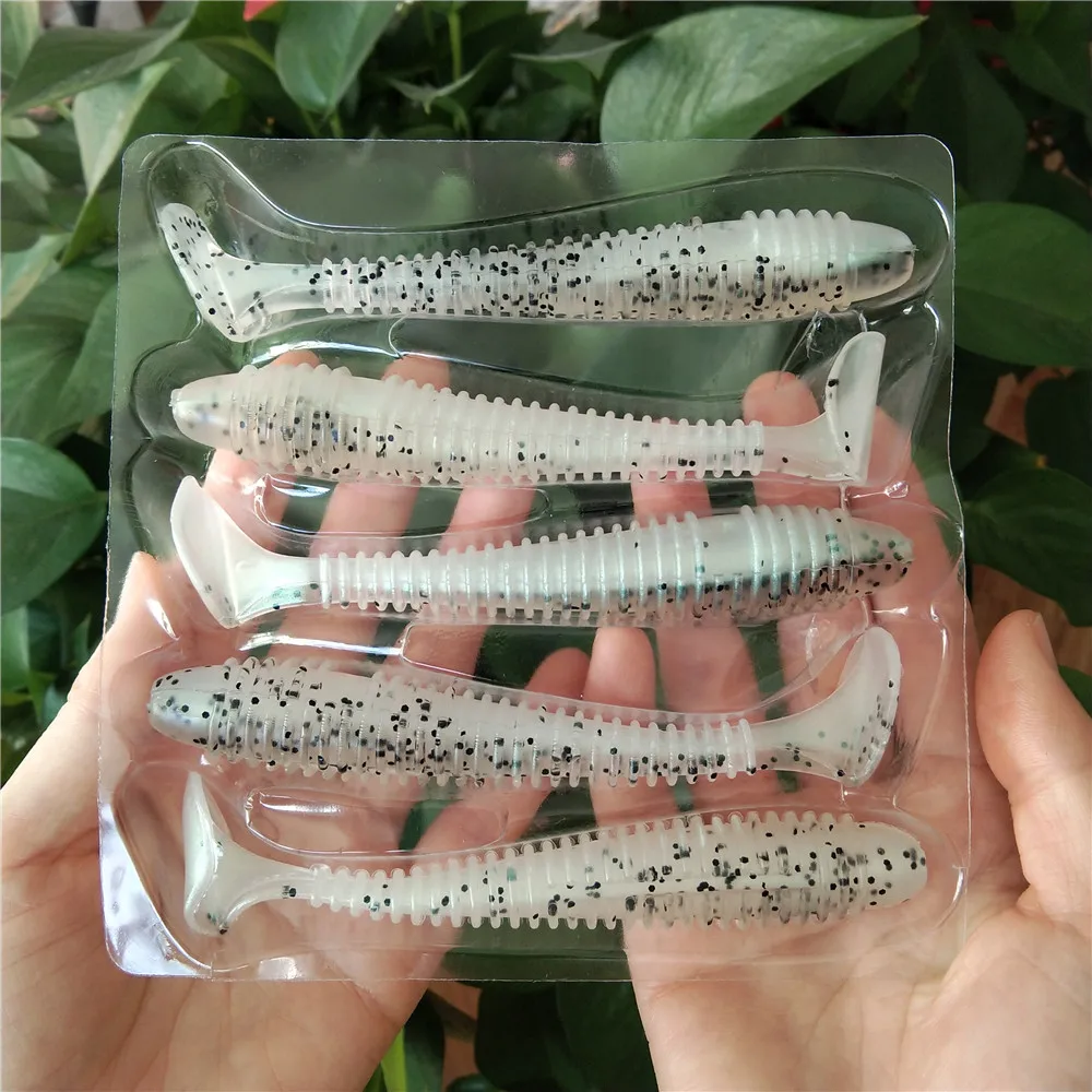 Noeby señuelos blandos de gusano de pesca, anzuelos de 12cm y 13g, delineador fácil para carpa, lubina Artificial, Swimbait de silicona de doble color - imagen 4