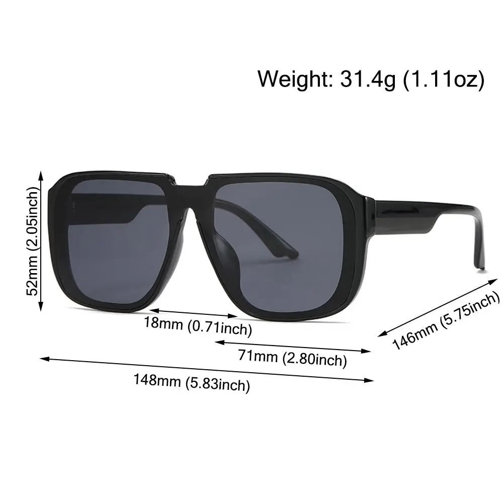 Gafas de sol cuadradas de una pieza de moda Retro, gafas de sol con parte superior plana y recuerdo Ins, gafas de sol para mujer UV400 - imagen 4