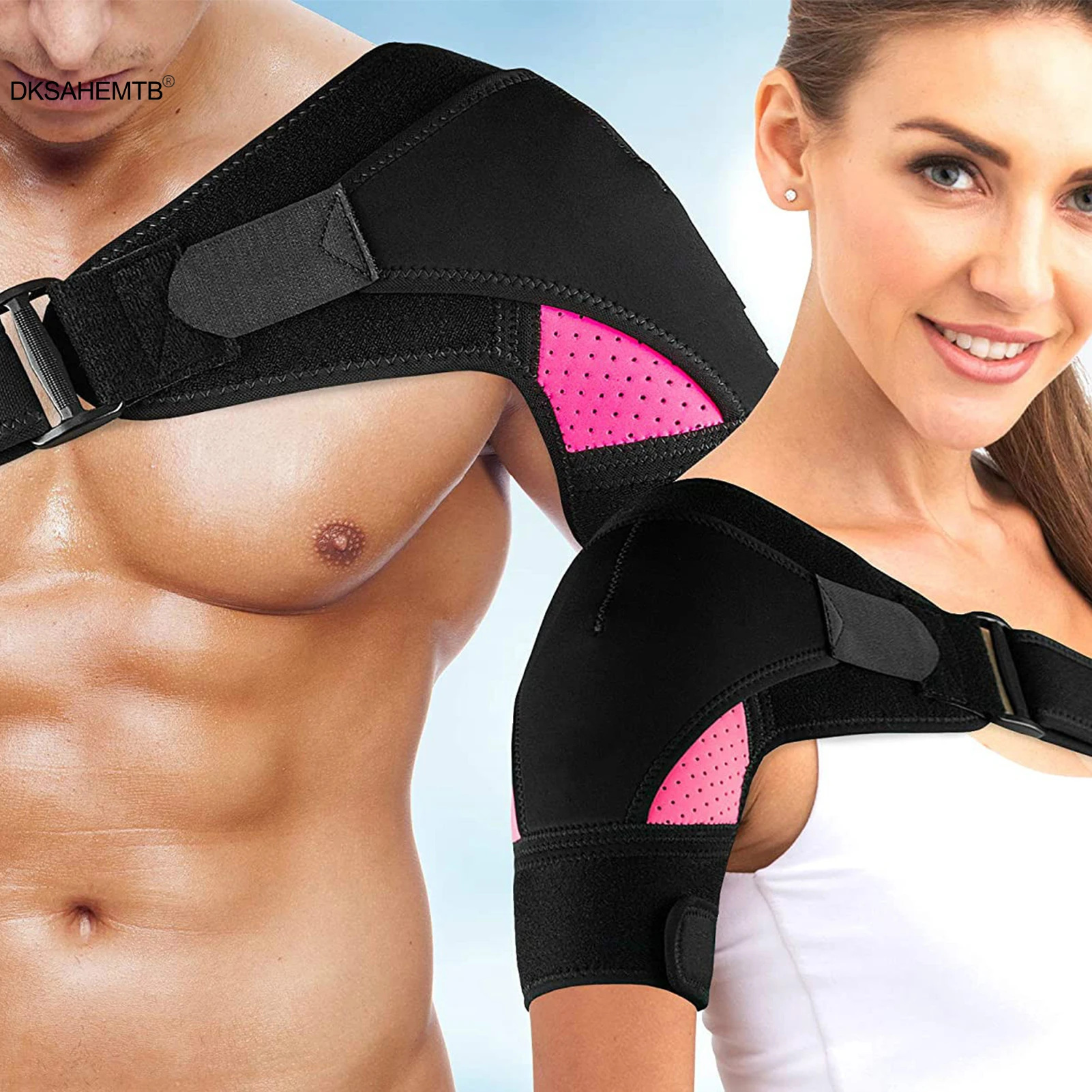 Soporte de estabilidad de hombro para hombre y mujer, banda de protección de brazo izquierdo y derecho, brazalete rotador rasgado, ajustable, UNISEX - imagen 5