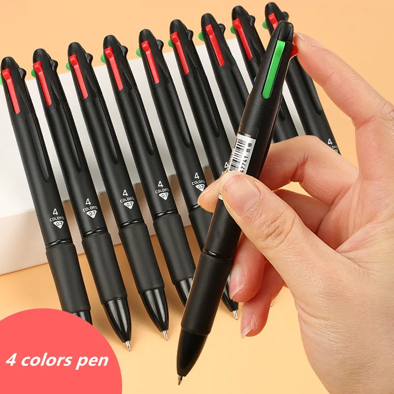 5 uds 4 bolígrafo multicolor 0,7mm negro azul rojo verde recargas 4 colores bolígrafo de tinta para escritura de marcadores escolares - imagen 2