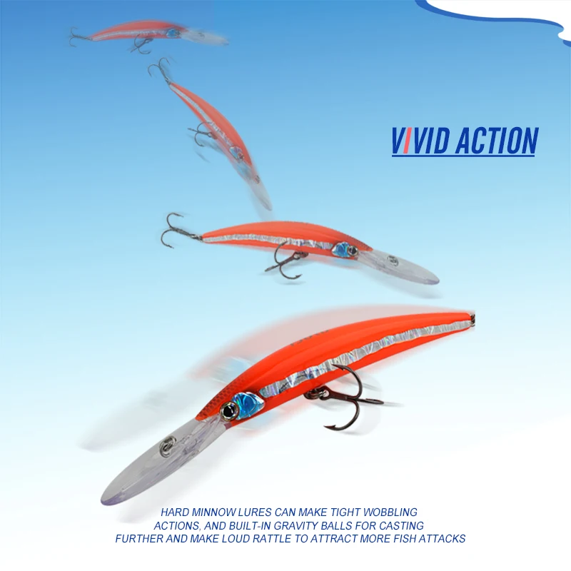 FJORD 130mm 24g superficie flotante de pececillo señuelo de pesca Lucio mar lengua larga Crankbait Wobbler Swimbait accesorios de pesca aparejos - imagen 4