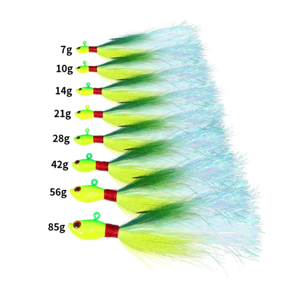 7g 10g 14g 21g 28g 42g 56g 82g Inchiku Jig Wobbler cebo pelo de ciervo trucha pesca de lubina plantillas de Metal gancho de cabeza señuelo suave Bucktail - imagen 5