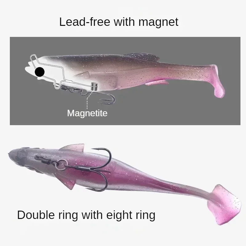 Señuelo Artificial para pesca en agua salada, cebo blando de 1 piezas, 12,5 cm, 21g, cola de paleta grande, perca de lubina, Zander Glide - imagen 4