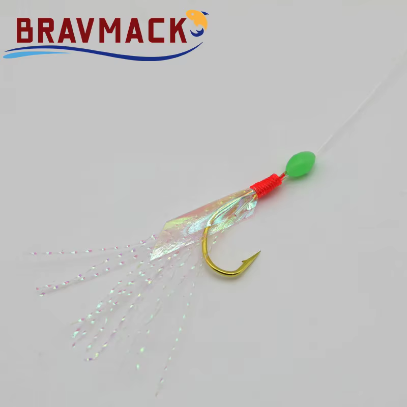 Anzuelo de pesca, paquete de 1/2/6 aparejos de Señuelos de Pesca blandos, plantillas de cebo, señuelo suave, cuerda falsa desgastada, anzuelo de púas de cristal, Señuelos de Pesca - imagen 3