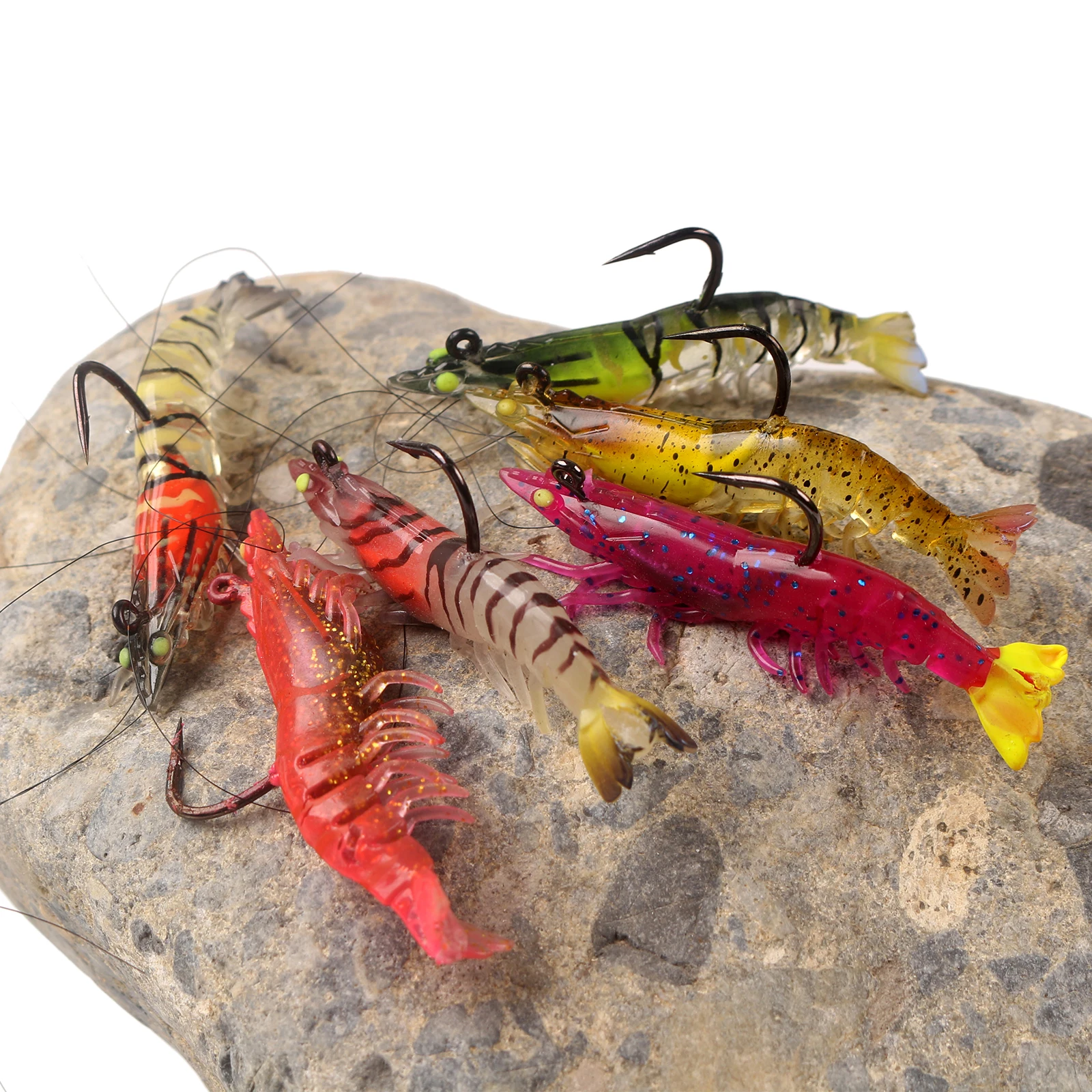 Camarones multiarticulados con plomo, cebo para corredor de carretera, gambas biónicas, camarones falsos, cebo suave, lubina de agua dulce, lubina, Mac español - imagen 3