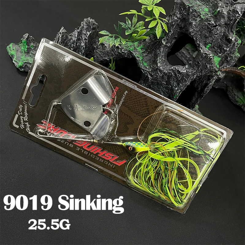 Spinnerbait 25,5 g Buzz – Jig Head hoja Swimbait y falda silicona - imagen 3
