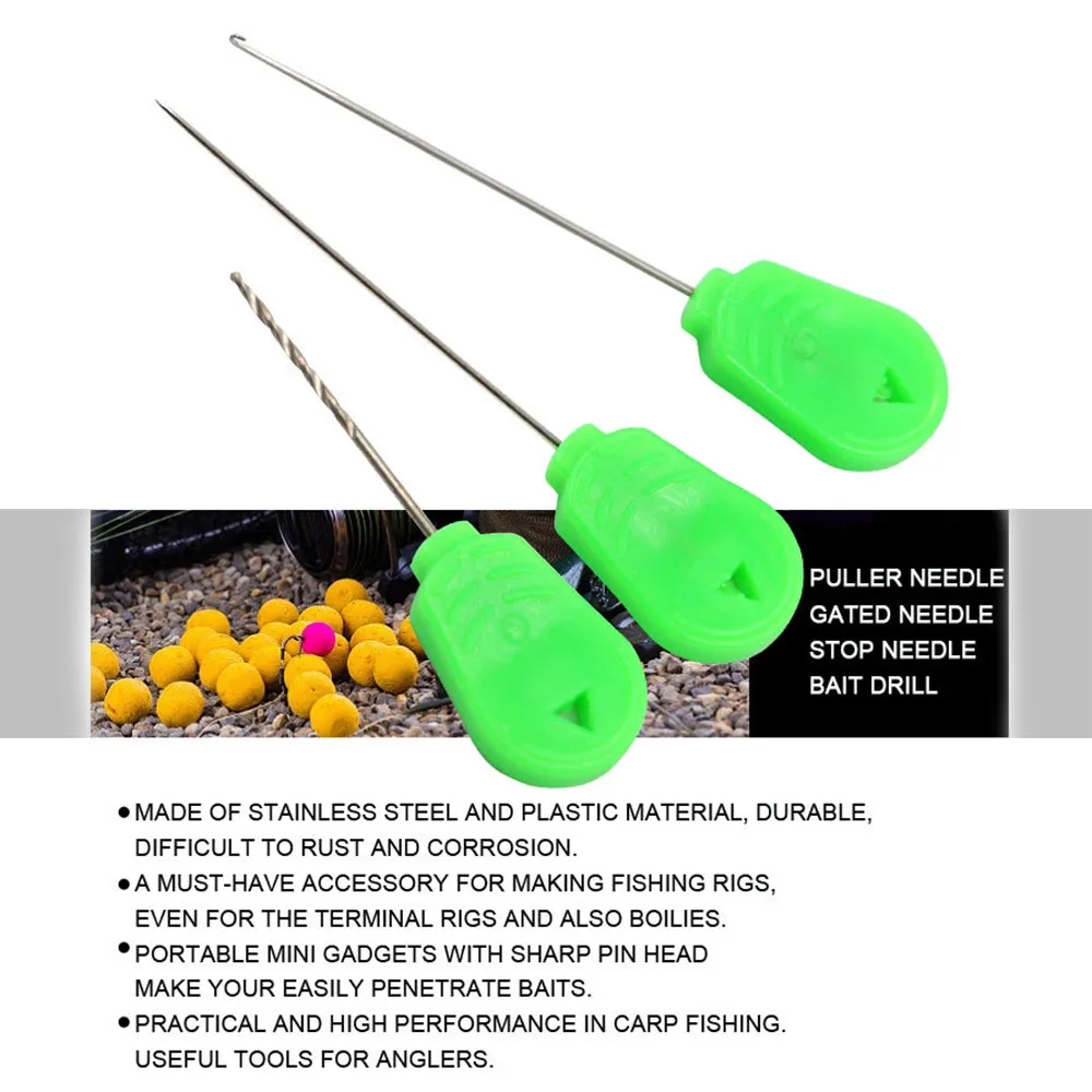 MNFT 3 unids/set aparejos de pesca de carpa Kit de agujas de cebo aparejos de taladro Kit de herramientas de aparejo línea de pesca equipo de atado de moscas - imagen 5