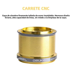 Carrete giratorio DEUKIO para lanzamientos largos en carpa