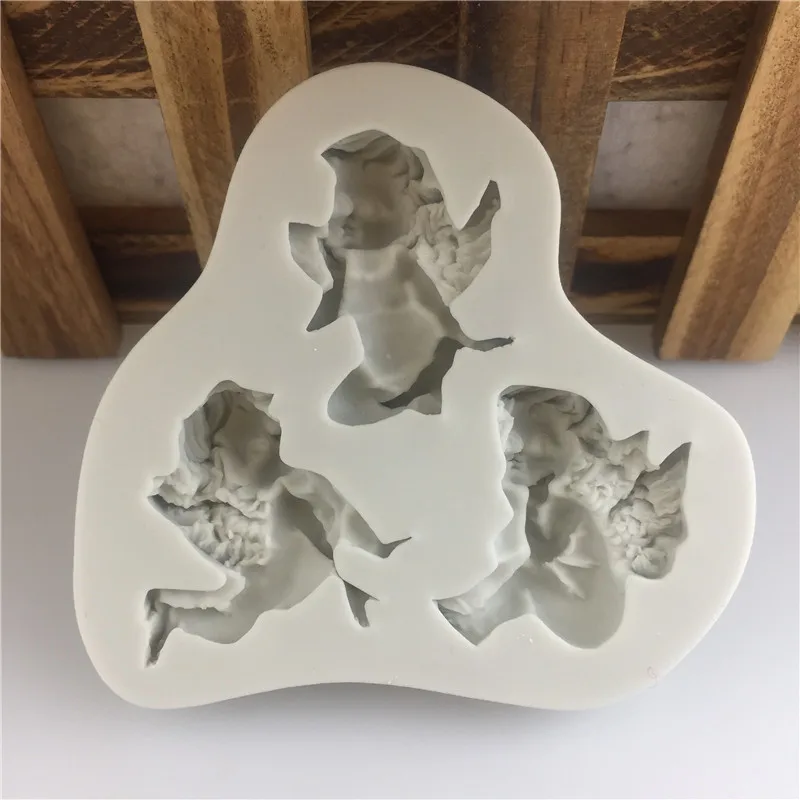 Molde de silicona con forma de Ángel para bebé, decoración de pasteles, herramientas para galletas y Fondant para niño, molde de silicona 3D para dulces (color aleatorio) - imagen 3