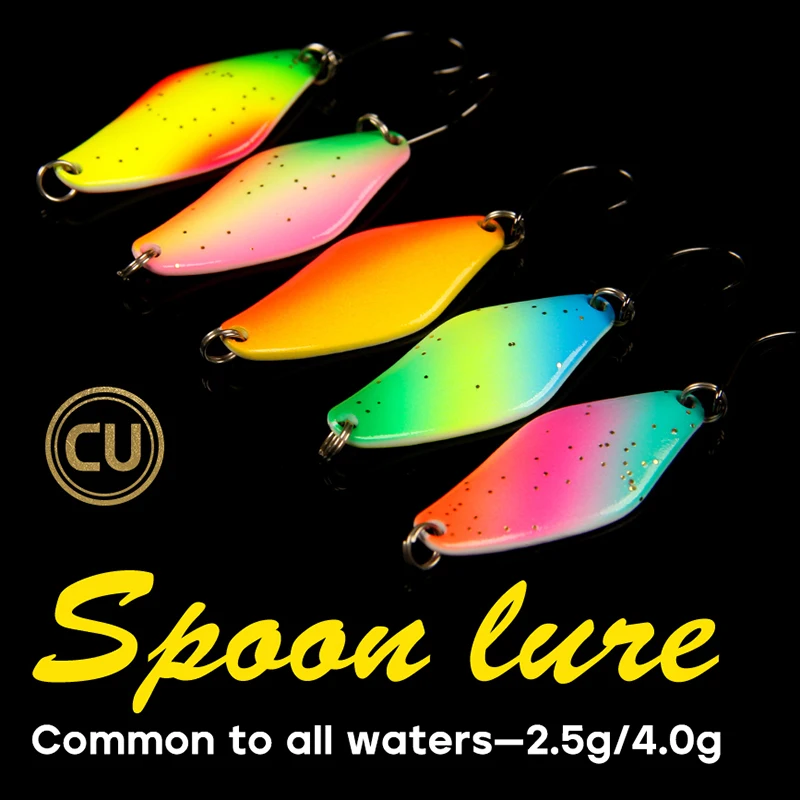Spoonbait Cucharilla cobre lentejuela UV anzuelo simple trucha lubina - imagen 3