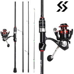 Sougayilang Combo pesca giratoria ultraligero – Caña carbono 2,1 m
