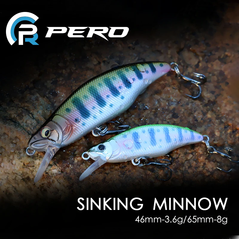 LETOYO 46mm 3,6g/65mm 8g hundimiento Minnow trucha señuelo de pesca Wobblers cebo Artificial para área de trucha lubina perca Señuelos de pesca - imagen 5