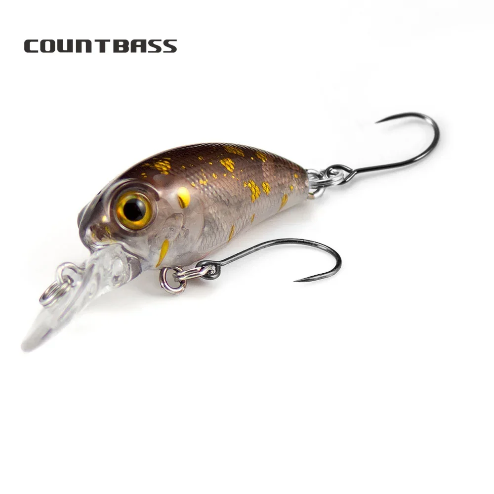 Countbass Crankbait 32mm 1-17/64" 3,2g 7/64 oz. Buceo 1m 3', cebos de pesca de salmón que se hunden, señuelos de pescador Wobblers