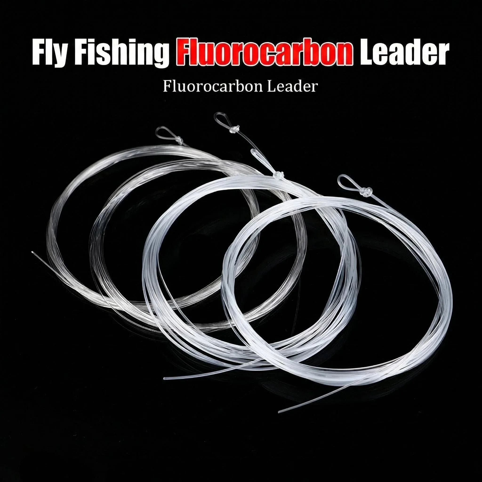 Línea de pesca con mosca pre-atada transparente y cónica, nailon - imagen 2